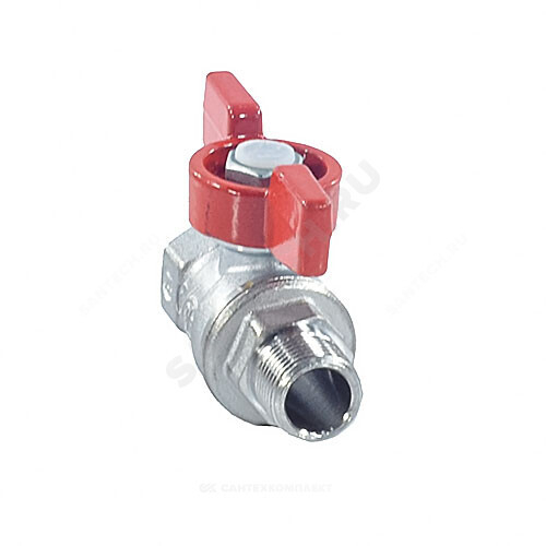 Кран шаровой латунь хром R254D Ду 25 Ру35 ВР/НР бабочка Giacomini R254X005