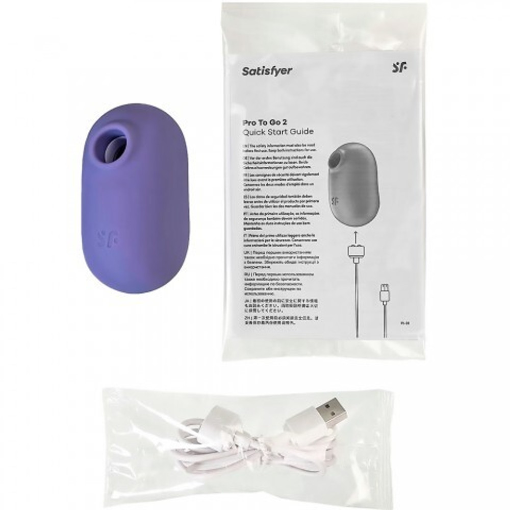 Вакуум-волновой стимулятор с вибрацией Satisfyer Pro To Go 2, фиолетовый