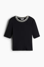 Облегающая футболка — Чёрный — H&M 1280951