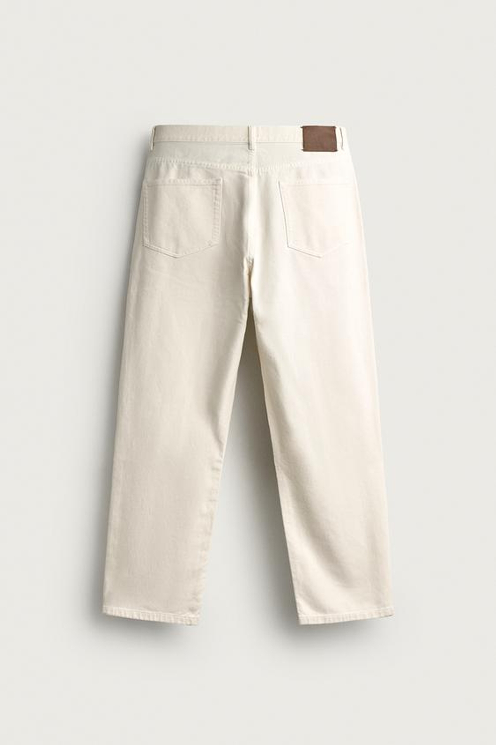 ZARA ДЖИНСЫ STRAIGHT RELAXED FIT ИЗ ХЛОПКА И КОНОПЛИ, ЭКРЮ
