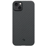 Чехол из арамидного волокна с поддержкой MagSafe PITAKA MagEZ Case 4 1500D для iPhone 15 Plus, Black / Grey Twill (Cаржевое переплетение)