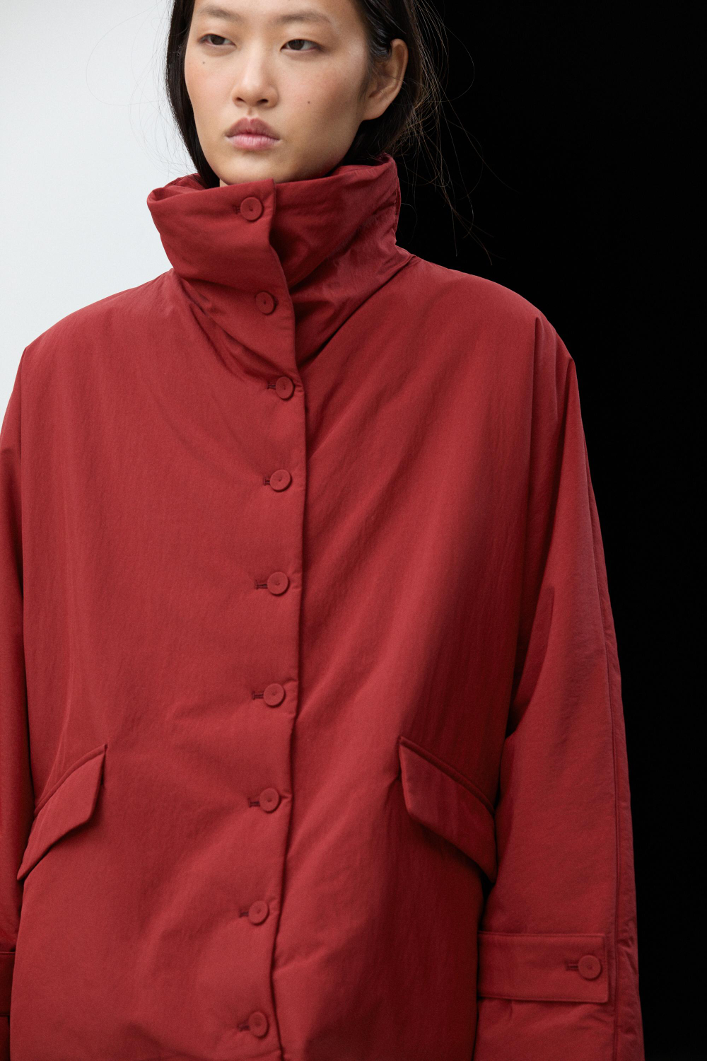 Massimo Dutti Короткая куртка с легким утеплителем, насыщенный красный