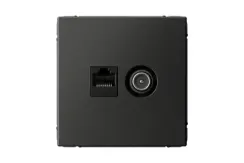 Розетка TV+RJ45 Systeme Electric ARTGALLERY базальт 39378