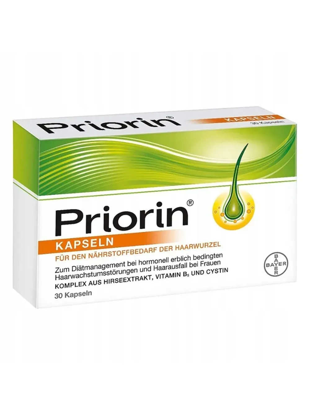 Витамины для роста волос Priorin Bayer, 30 капсул (Германия)