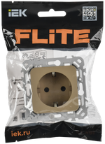 FLITE Розетка с заземлением с защитными шторками безвинтовое крепление 16А РСш11-1-ФлХ хаки IEK