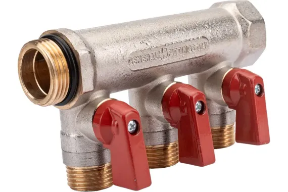 Коллектор запорный STOUT ВР-НР 3/4"/НР 3*1/2" 30454