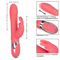 Коралловый вибромассажер-кролик с поступательными движениями California Exotic Novelties Enchanted Exciter SE-0649-20-3