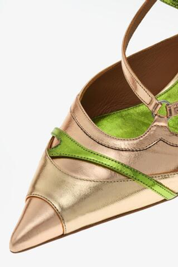 ZARA X JOHN GALLIANO МЕТАЛЛИЗИРОВАННЫЕ ТУФЛИ, ЗОЛОТОЙ