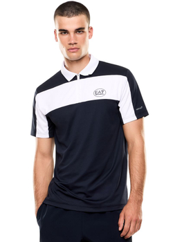 Мужское теннисное поло EA7 Tennis Pro Zip-Up - armani blue