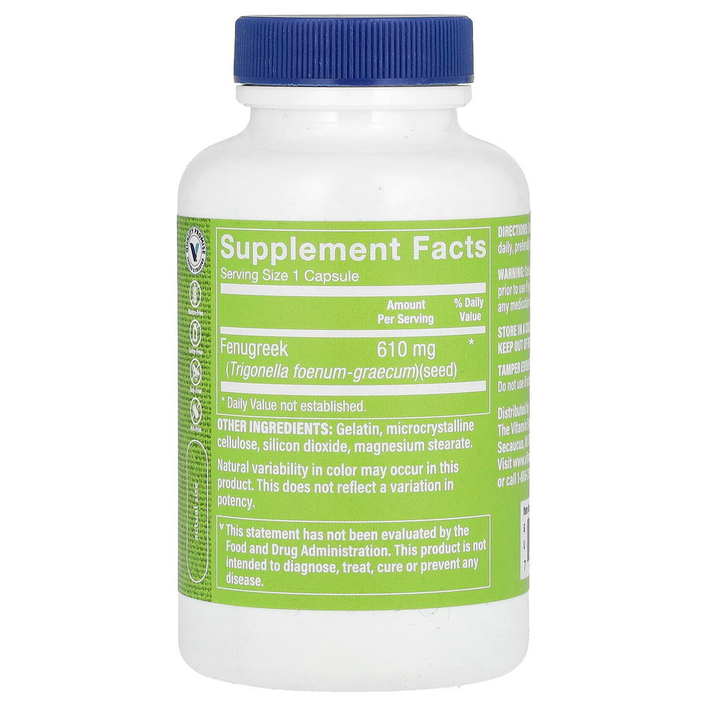 The Vitamin Shoppe, Семена пажитника, 610 мг, 100 капсул