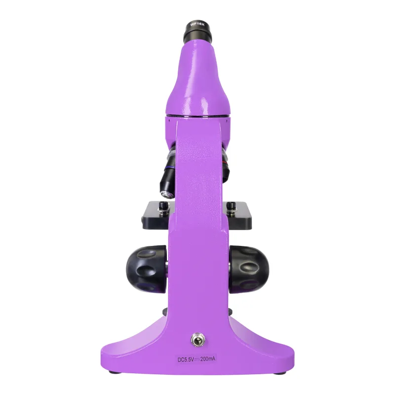 Микроскоп Levenhuk Rainbow 50L PLUS Amethyst\Аметист - вид сзади, разъем питания