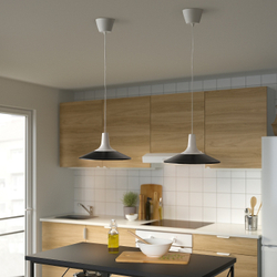 IKEA FYRTIOFYRA  (ИКЕА ФЙРТИОФЙРА)  -  Подвесной светильник, белый/черный, 38 см