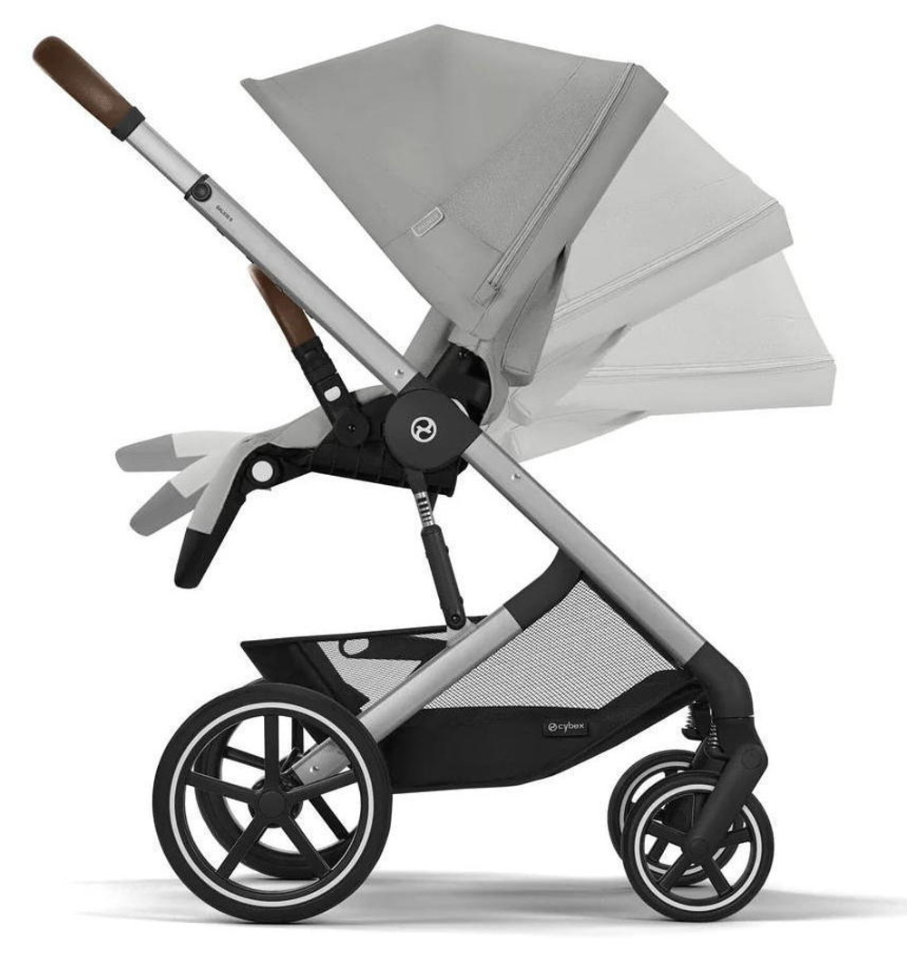 Коляска Cybex Balios S Lux SLV complete Cloud G Almond Beige Plus Base G 4 в 1 Stone Grey с дождевиками