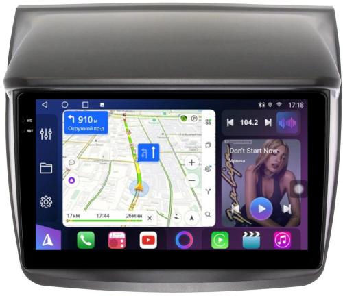Магнитола для Mitsubishi L200 4, Pajero Sport 2 2006-2016 - FarCar S400-TS18 монитор 9.5" QLED на Android 14, CarPlay, 4G SIM-слот