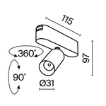 Магнитный трековый светильник Maytoni Focus LED TR103-1-5W4K-M-W