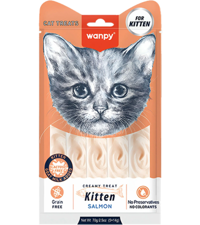 Wanpy Cat Лакомство для котят «нежное пюре» из лосося 70гр.