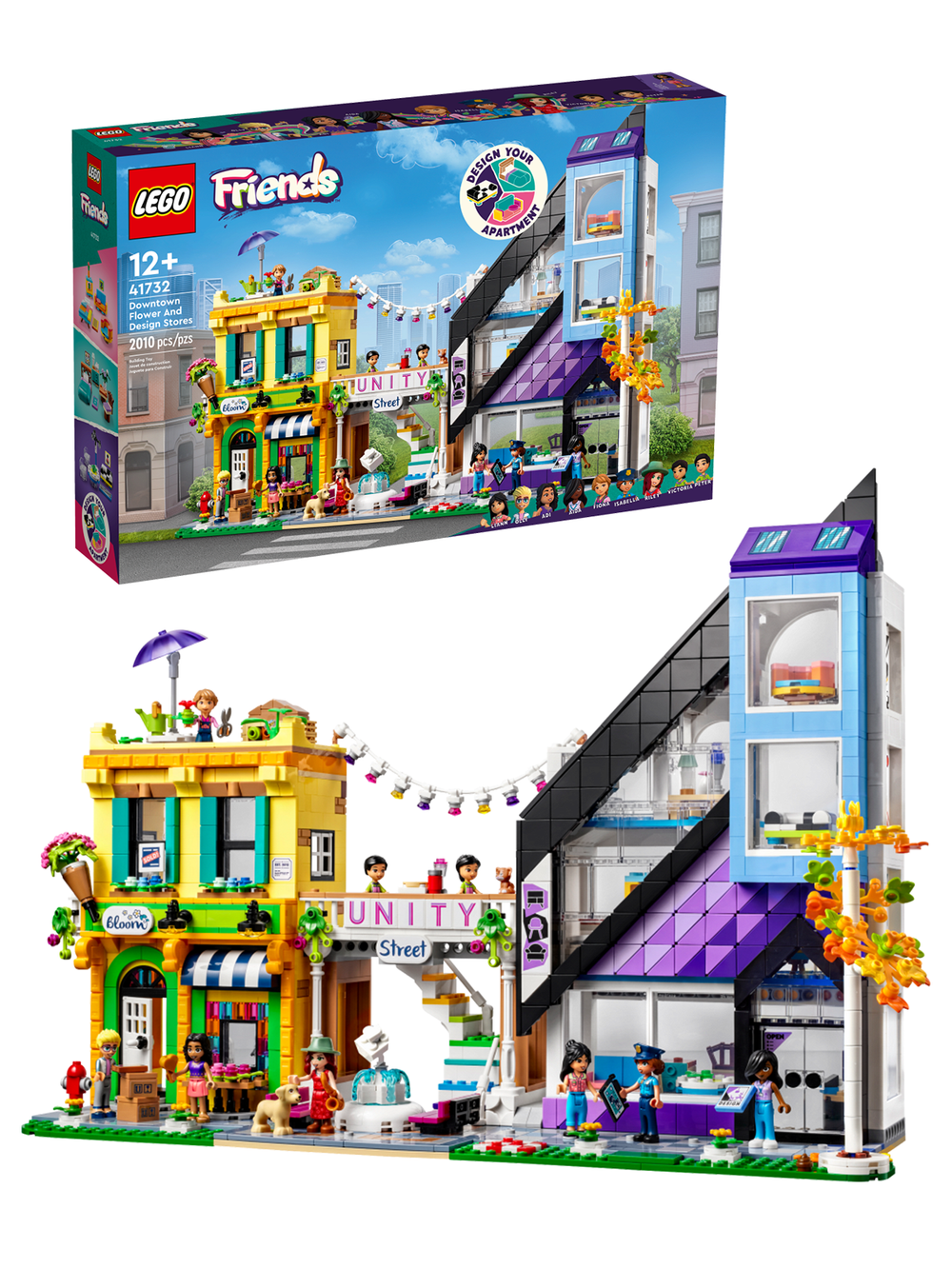 Конструктор Лего Френдс Магазины цветов и дизайна | LEGO Friends Flower and Design Stores 41732 2010 деталей (12+)