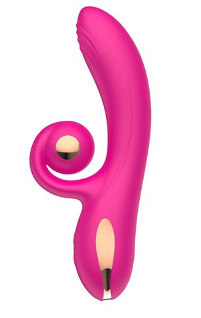 Силиконовый вибратор-кролик с функцией вращения SW3052-hot-pink