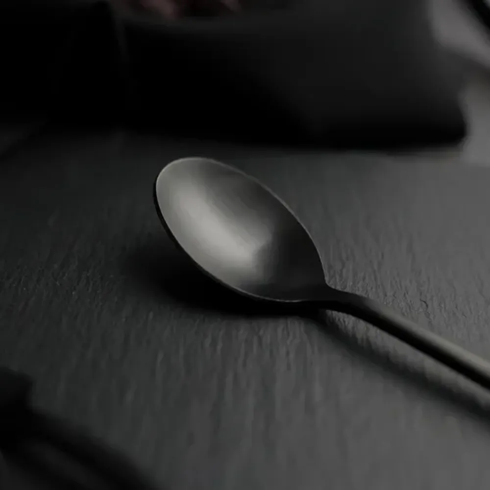 Ложка столовая 19,5 см матовая черный цвет Black Sapporo PVD P.L. - Davinci [12]