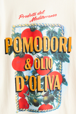 Футболка оверсайз с принтом — Кремовый/Pomodori - H&M