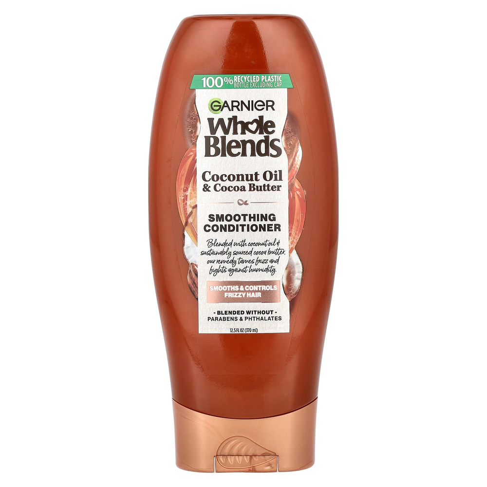 Garnier, Whole Blends, разглаживающий кондиционер, кокосовое масло и какао-масло, 370 мл (12,5 жидк. Унции)