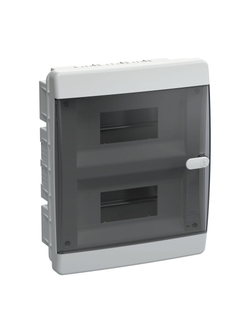 Корпус ЩРВ-П-18 UNION Compact IP41 черн. прозр. дверь пластик. IEK UIC-KP12-V-18-41-K01