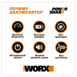 Ножницы для стрижки травы и кустарников аккумуляторные WORX WG801E
