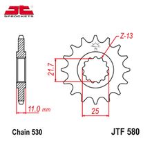 JT JTF580.17 звезда передняя (ведущая), 17 зубьев