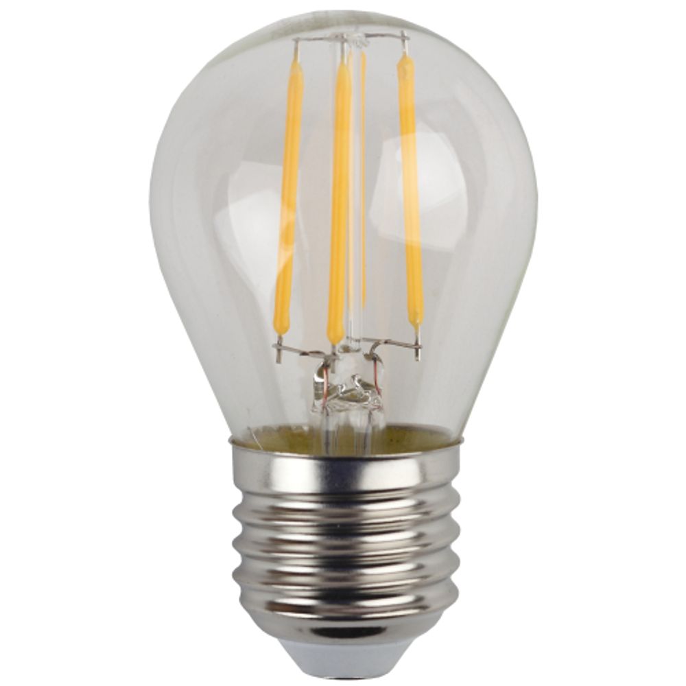 Лампа светодиодная ЭРА F-LED P45-9W-827-E27 9Вт филамент шар теплый белый свет Е27 | Филаментные декоративные
