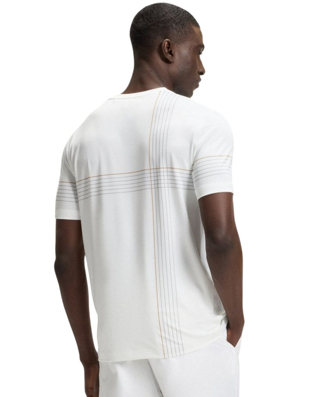 Мужская футболка BOSS Check Pro TOC Slim - bright white