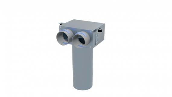 Flexag PCP-125/75x2 пленум вентиляционный потолочный, D125, на 2 выxода, L=300 мм