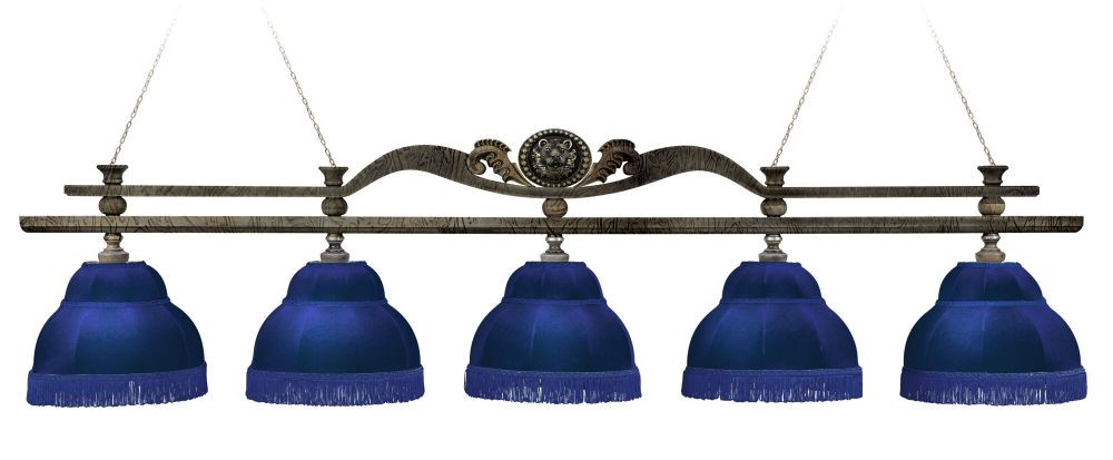 Лампа Лео II 5пл. клен (Авт. № 2,бархат wine,бахрома желтая,фурнитура золото)