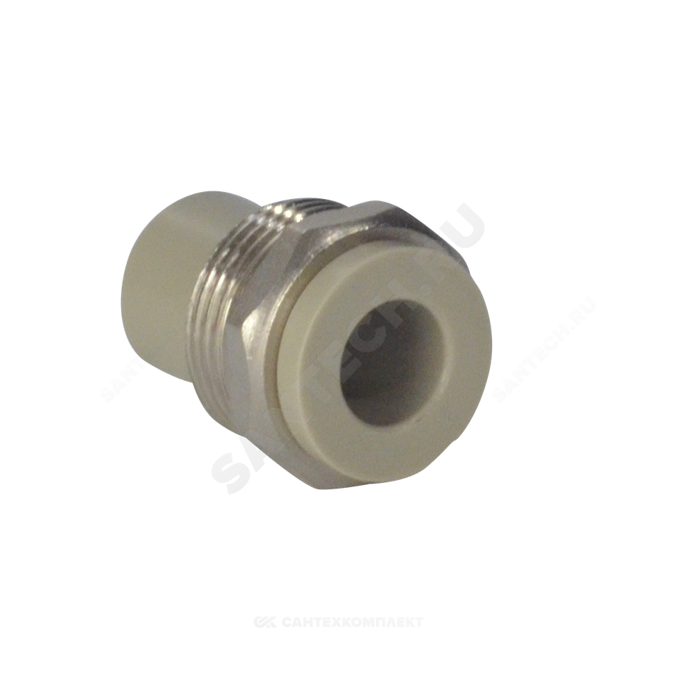 Штуцер PP-R комбинированный серый Дн 20х3/4" НР VALFEX 10137120Г