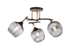 Люстра потолочная Rilon 4728/3 CF+FG, 3×40 Вт, золотая и чёрная
