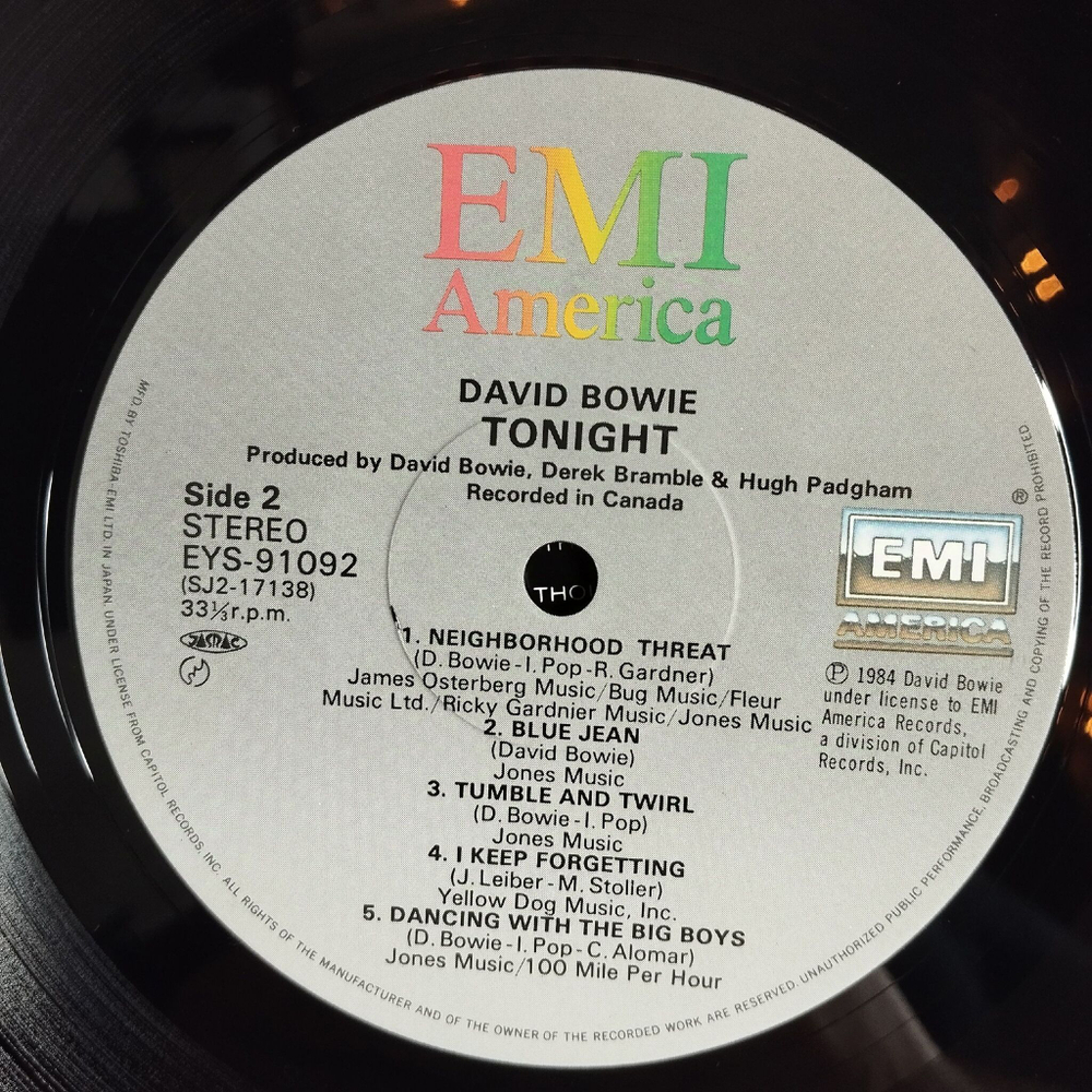 Винтажная виниловая пластинка LP David Bowie Tonight (Japan 1984) (No Obi) God Only Knows