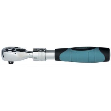 Ключ-трещотка телескопический 1/4", 150-200 мм, CrV, 72 зуба, с быстрым сбросом, хром Gross 14074