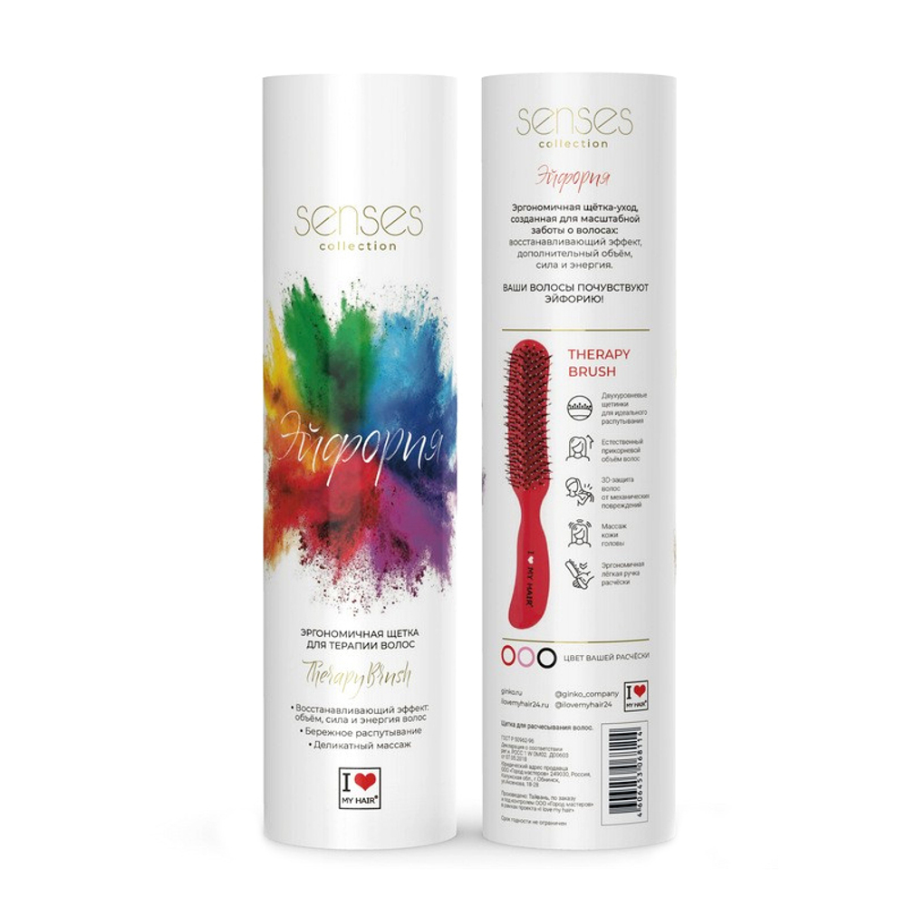 I Love My Hair Щетка "Therapy Brush" 18280 M, глянцевая розовая