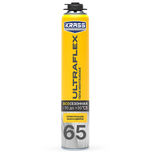 Пена монтажная KRASS ULTRAFLEX  профи 800мл  65л всесезонная * новинка  АКЦИЯ