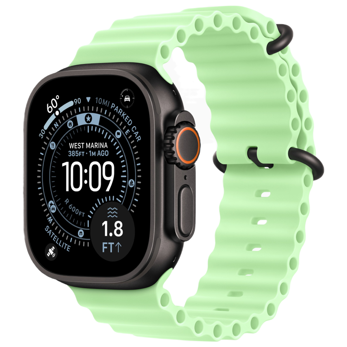 Умные часы Apple Watch Ultra 3, 49 мм, Black Titanium, ремешок Green Ocean Band