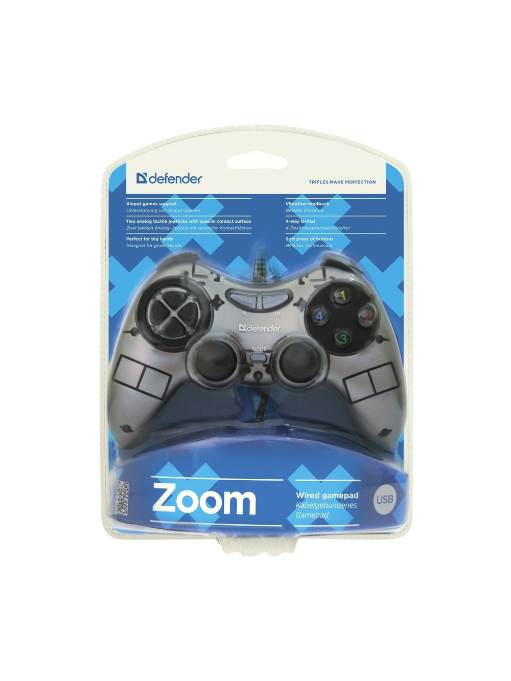 DEFENDER Проводной геймпад Zoom USB Xinput, 10 кнопок, 2 стика [64244]