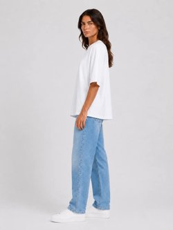 Футболка женская белая oversize  (54)