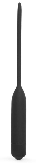 Черный уретральный виброплаг Silicone Vibrating Urethral Dilator - 21 см. (Цвет: черный)