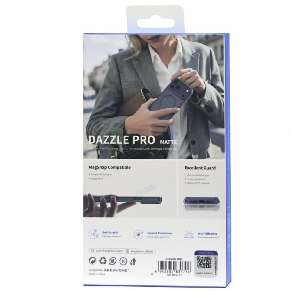 Накладка для i-Phone 17 Pro Keephone Dazzle Pro MagSnap синий