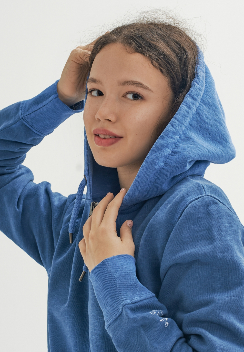 Худи на молнии Bowery NYC Space Wash Blue