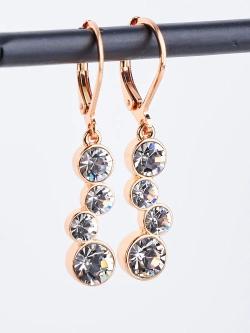 Серьги-подвески Эльза с белыми кристаллами Swarovski