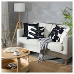 Чехол на подушку IKEA SANDSENAP (САНДСЕНАП), Черный, Молочный, 50x50 см