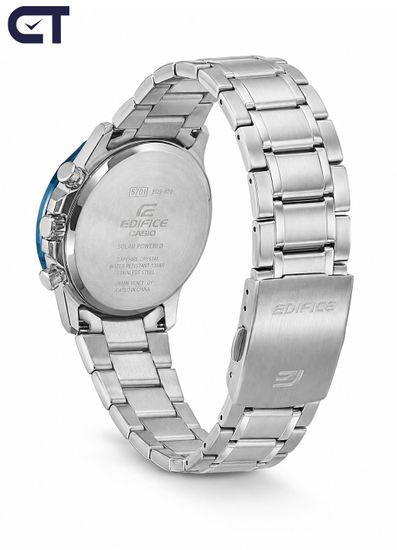 CASIO EQS-920DB-2AVUDF EDIFICE мужские наручные часы — крупный солнечный хронограф с синим циферблатом