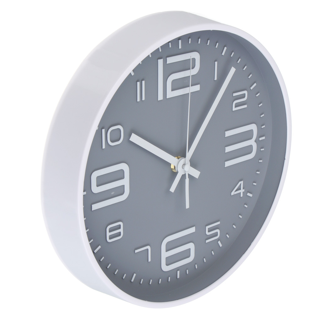 Часы настенные тм LADECOR CHRONO круглые, 25x25x4 см, пластик, стекло, 1хАА
