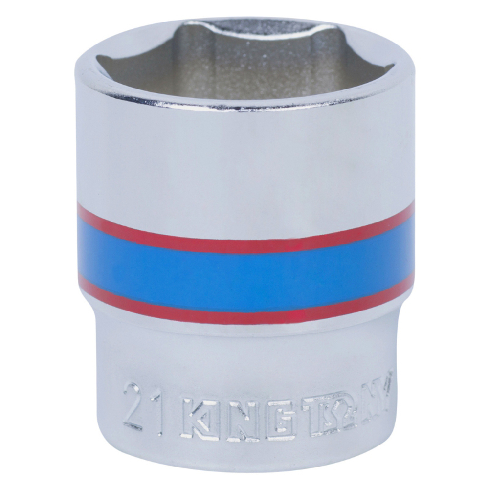 KING TONY (333521M) Головка торцевая стандартная шестигранная 3/8", 21 мм