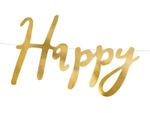 Гирлянда "С Днем Рождения" [Happy Birthday] (золото) 62 см